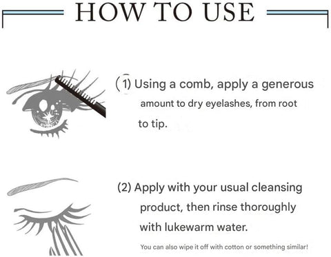Lash care ingredients including argan oil and camellia oil in mascara remover