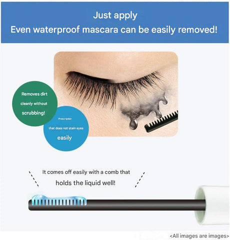 Close-up of comb applicator for precise mascara removal