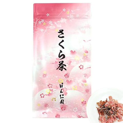 Honjien sakura tea with cherry blossom blooming in hot water