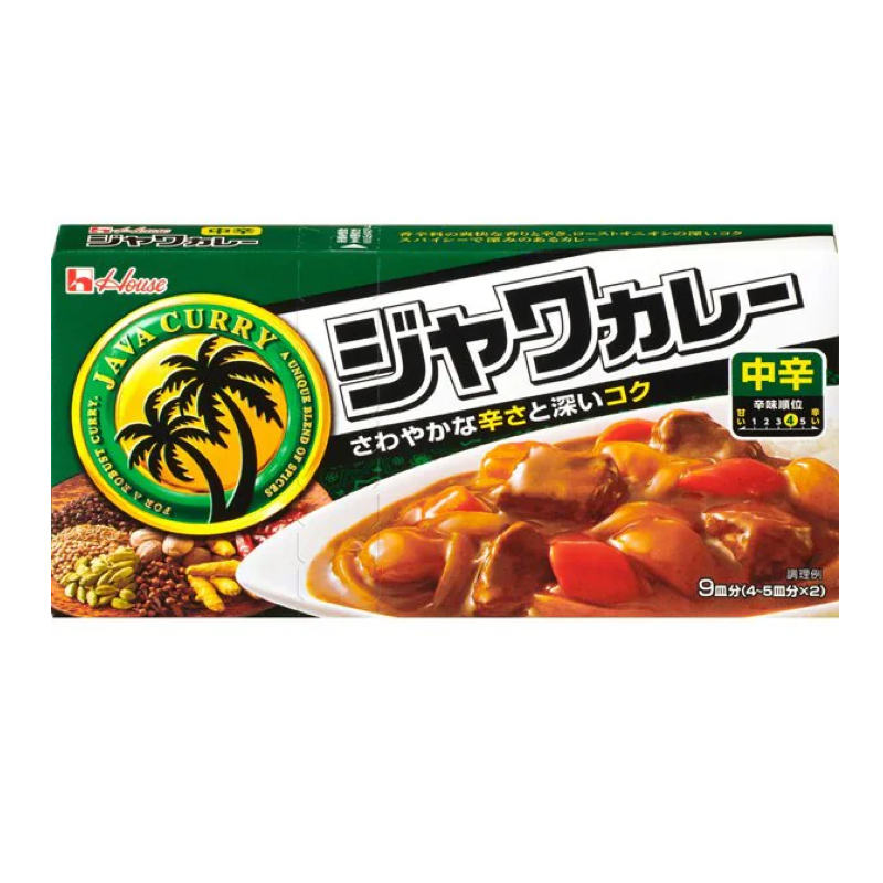House Foods Java Curry Medium Hot 185g Japanese curry roux box