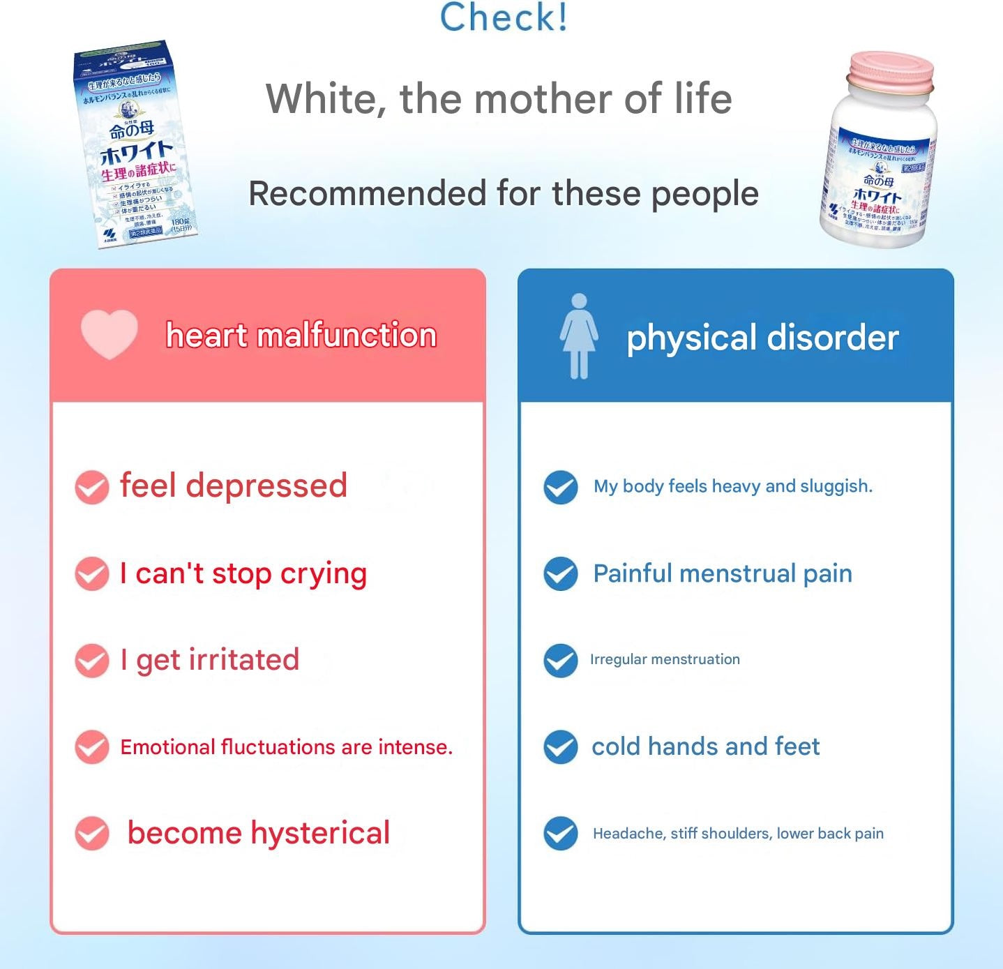 Back packaging of Inochi no Haha White showing dosage and ingredients