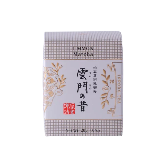 Ippodo Tea Ummon-no-Mukashi ceremonial matcha 20g box from Kyoto Japan