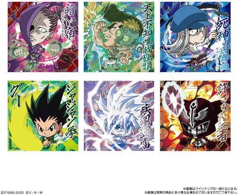 Japanese anime wafer snack with Hunter x Hunter collectible stickers