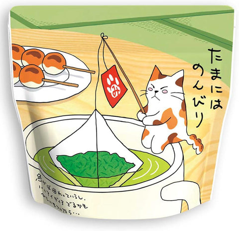 Japanese tea gift for cat lovers with collectible cat figure