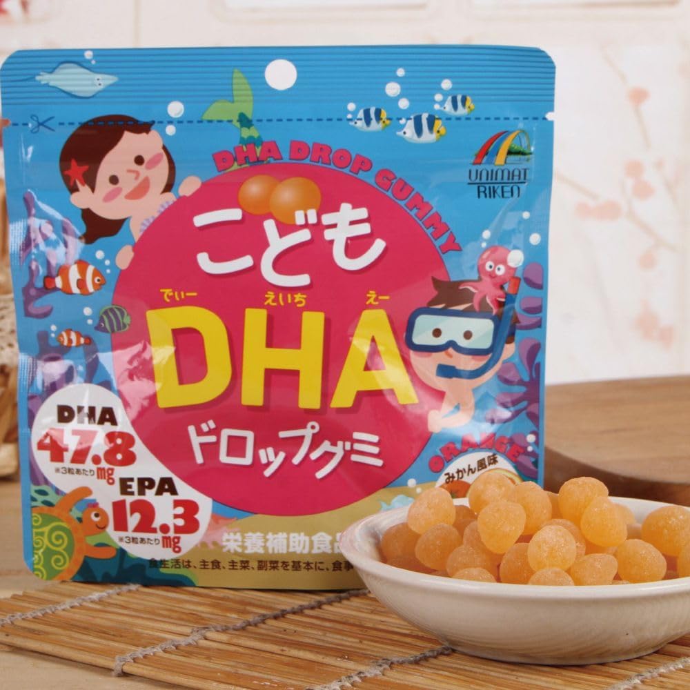 Japanese DHA and EPA gummies for children orange flavor