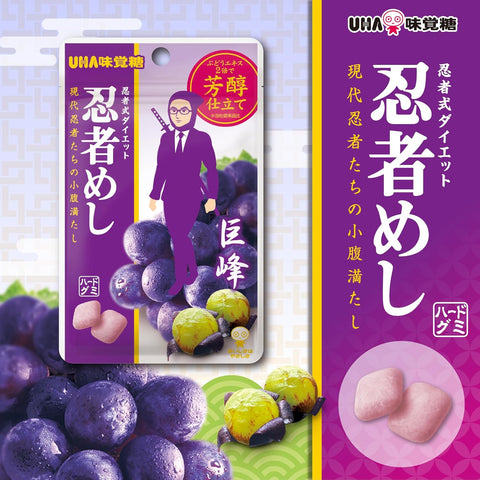 Japanese hard gummy candy Ninja Meshi Kyoho grape flavor