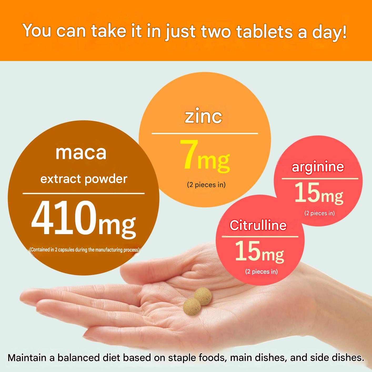 Japanese maca supplement with zinc fermented black garlic and vitamins