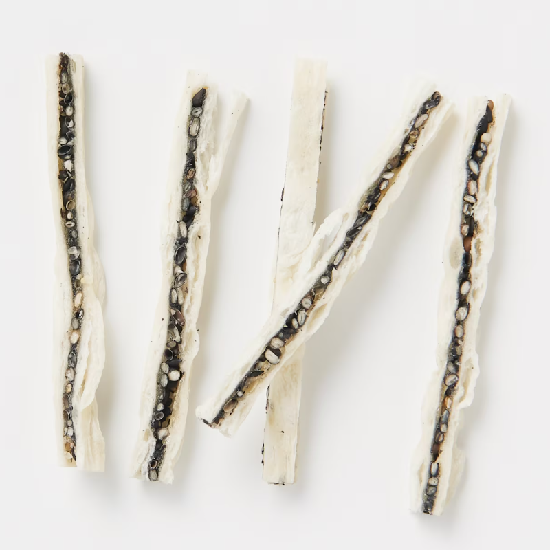 Traditional Japanese Gomadara stick seafood snack for beer pairing