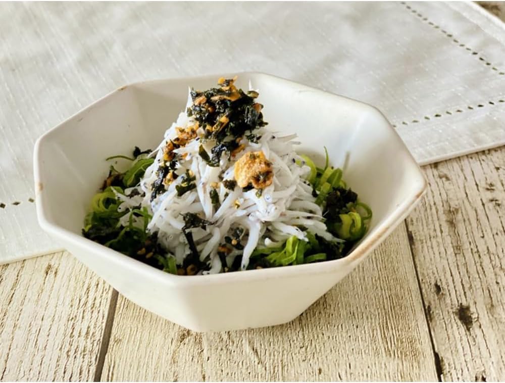Crunchy wakame seaweed furikake topping on rice with chili garlic seasoning
