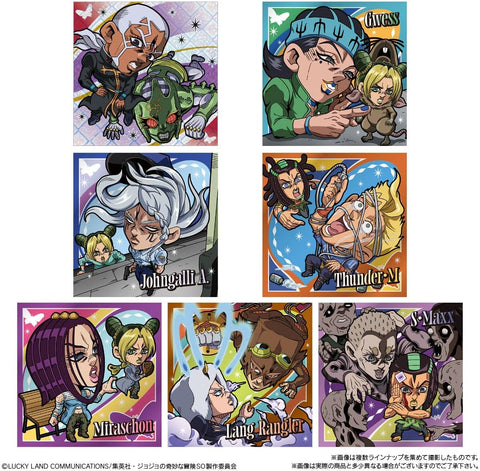 JoJo Stone Ocean anime wafer snack with premium metallic collectible stickers