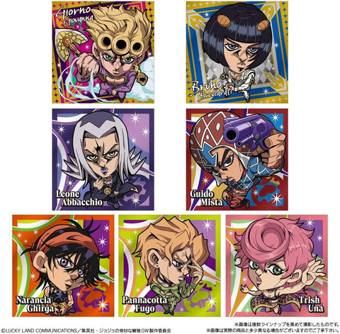 Assorted JoJo Golden Wind collectible stickers from Episodio 02 series
