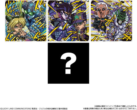 Japanese JoJo Stone Ocean cocoa cream wafer with metallic collectible sticker