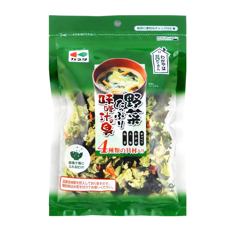 Kaneta dried vegetable miso soup ingredient mix with cabbage carrot and wakame 90g 3 pack