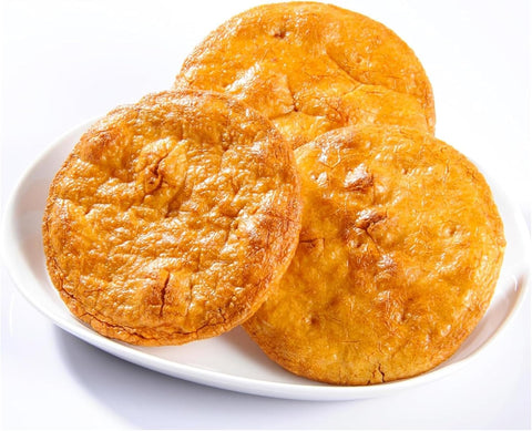 Close-up texture of Kingodo soy sauce glazed thick rice cracker