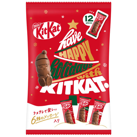 Nestlé KitKat Holiday Santa Share Bag with 12 individually wrapped chocolates for Christmas