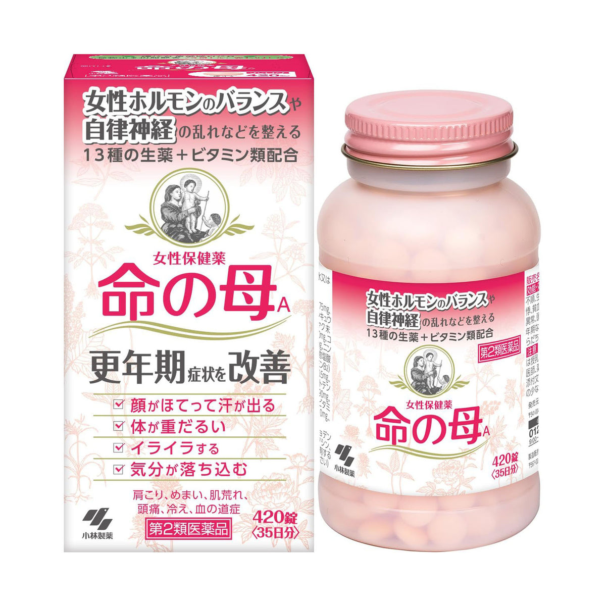 Kobayashi Inochi no Haha A – Japanese Menopause Relief Supplement with Herbal & Vitamin Blend (420/840 Tablets)