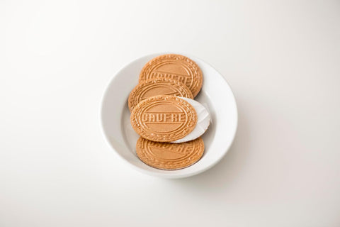 Japanese gaufre wafer cookies with vanilla strawberry and chocolate cream