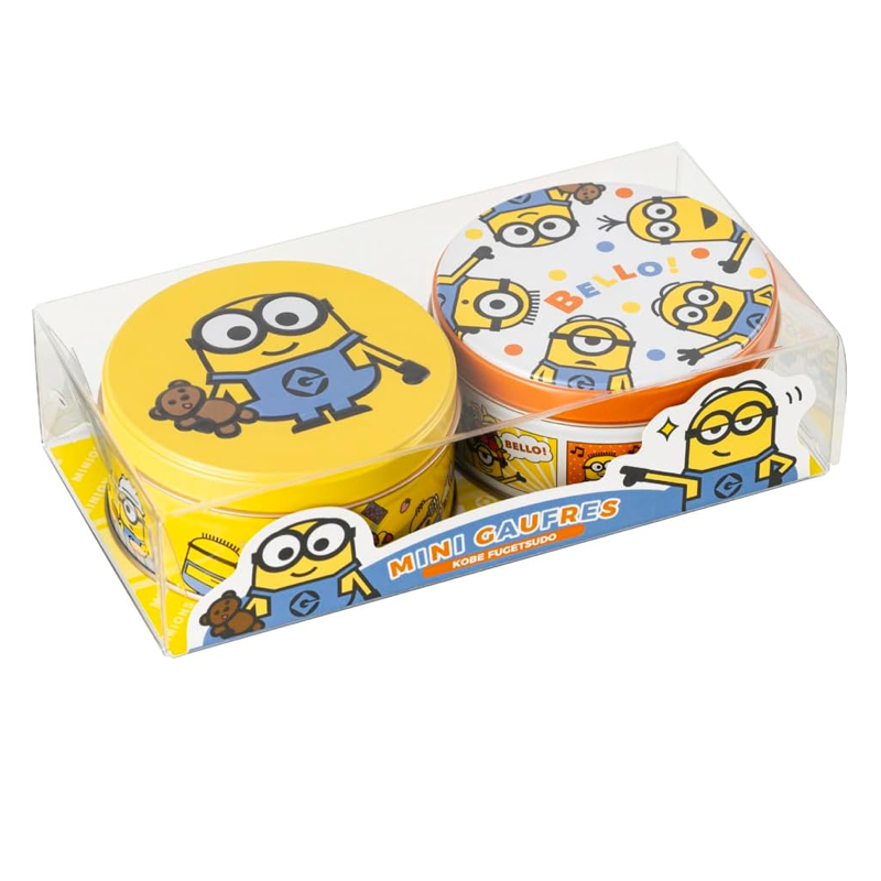 Kobe Fugetsudo Minions Mini Gaufres wafer cookies in collectible Minions tin