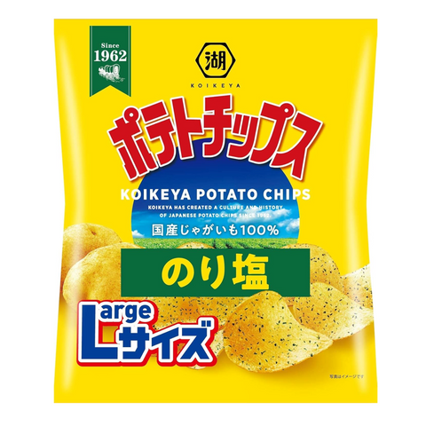 Koikeya Large Size Nori Shio Potato Chips 112g front package Japan