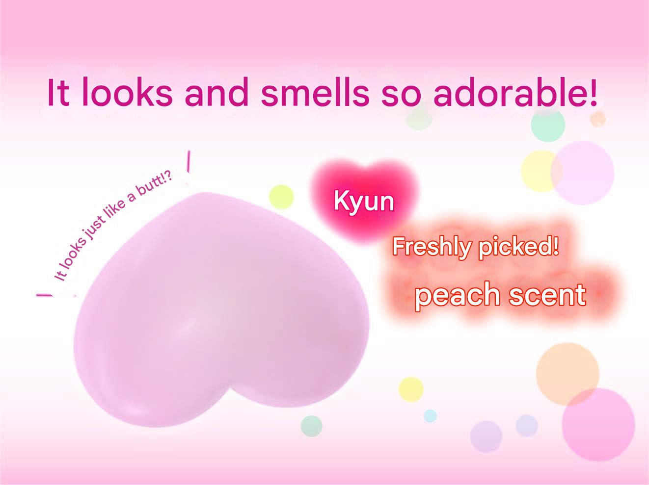 Peach and konjac scrub texture hip care soap exfoliation detail