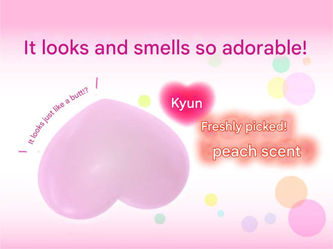 Peach and konjac scrub texture hip care soap exfoliation detail