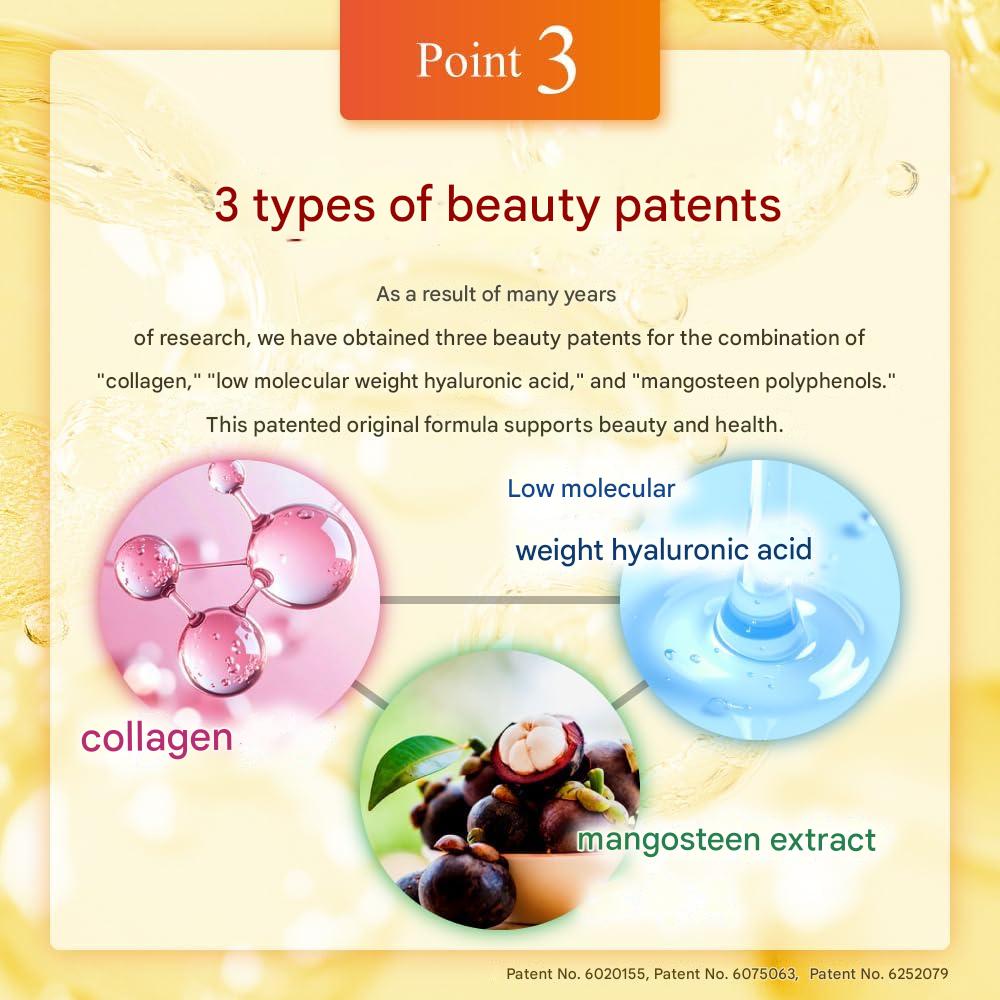 Low molecular collagen peptide tablets made in Japan with vitamin B complex and mangosteen extract