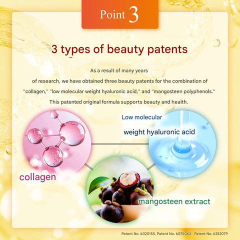 Low molecular collagen peptide tablets made in Japan with vitamin B complex and mangosteen extract