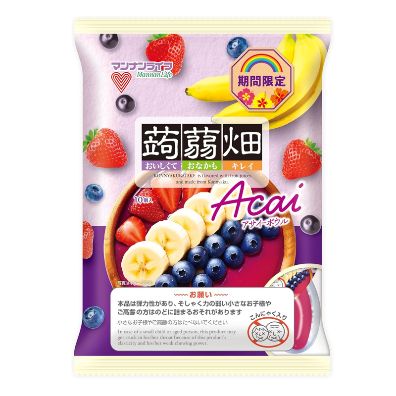 MannanLife Konnyaku Batake Acai Bowl Jelly 25g × 10 pieces from Japan