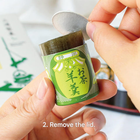 Miura Seika matcha yokan in convenient push-up tube packaging