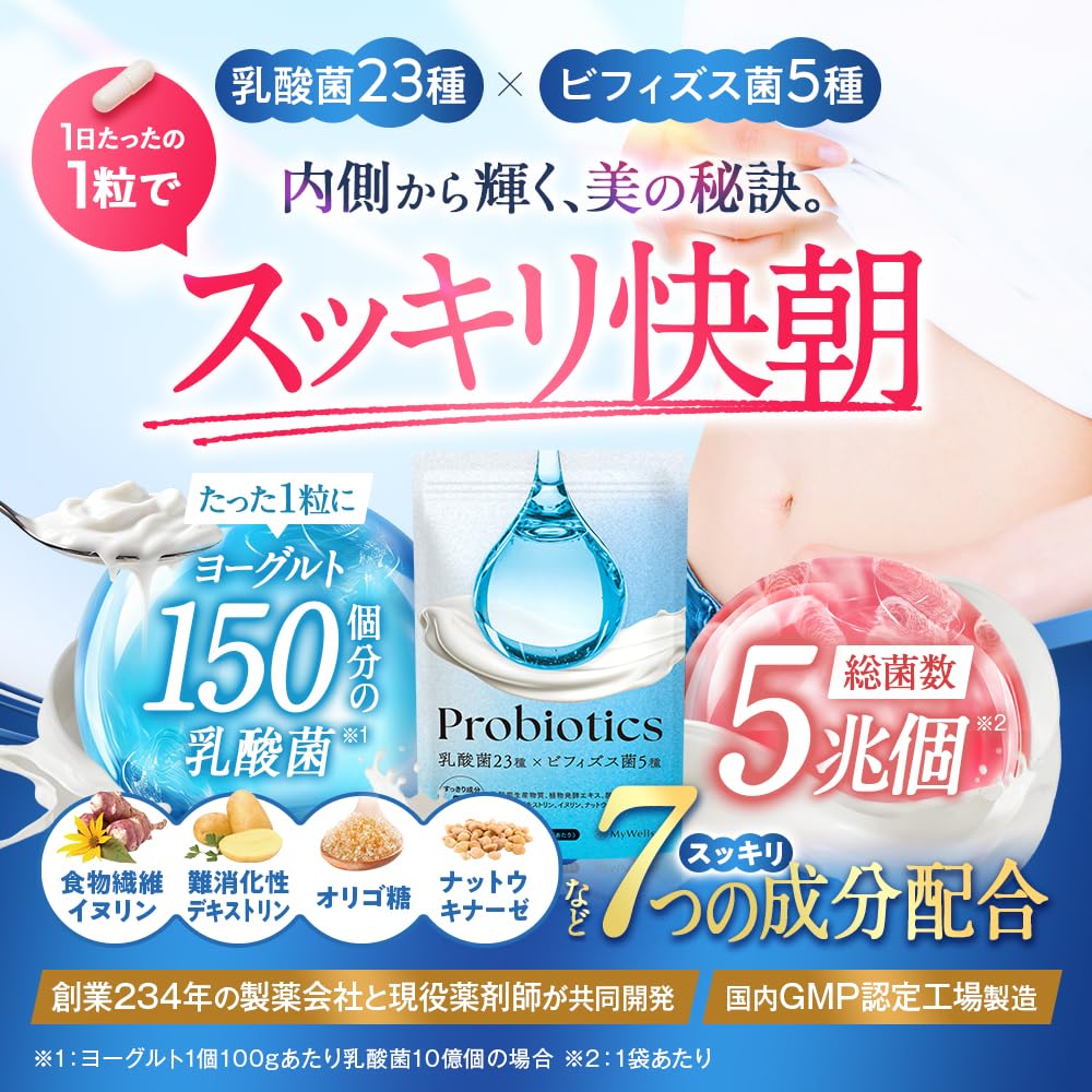 MyWellsy probiotic supplement enriched with prebiotics, inulin, and natto kinase