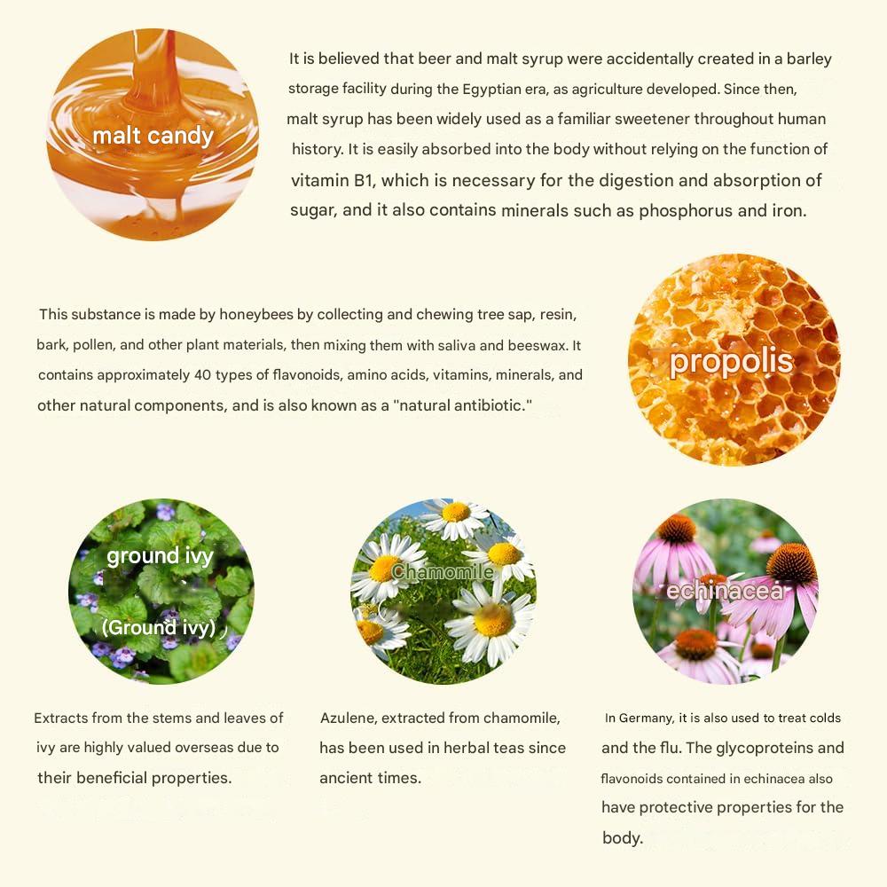 natural ingredients leatherwood honey yuzu chamomile echinacea propolis candy