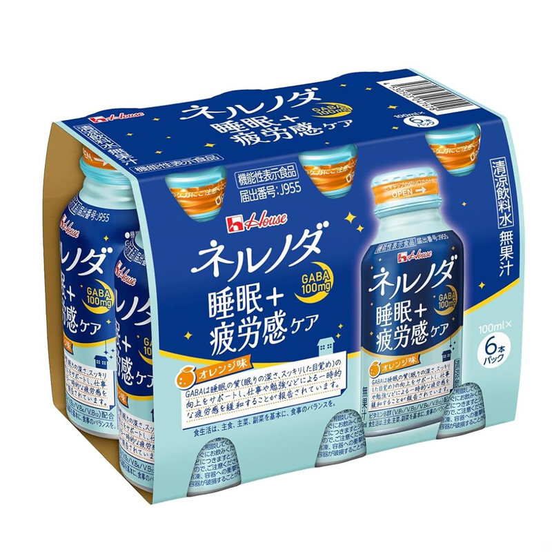 NERUNODA sleep drink GABA 100mg 6 bottles orange flavor Japan
