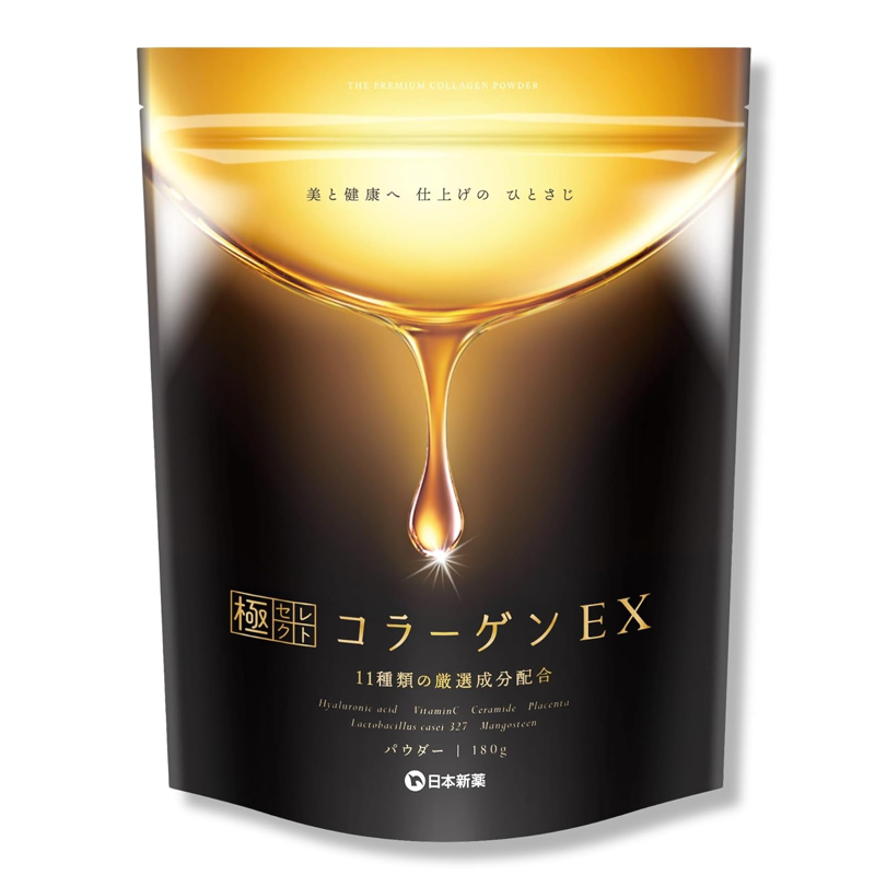 Nippon Shinyaku Goku Select Collagen EX 180g unflavored low molecular fish collagen powder made in Japan