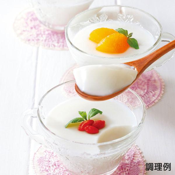 Prepared soft almond tofu servings made with Nisshin Okashi Hyakka mix