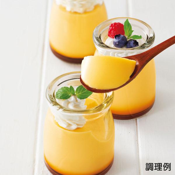 Homemade custard pudding made with Nisshin Welna mix topped with caramel sauce