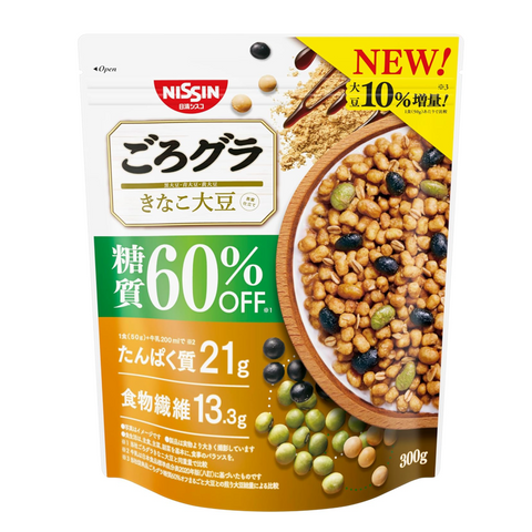 Nissin Cisco Gorogura 60 percent reduced carb kinako soy granola 300g package