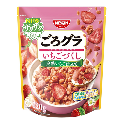 Nissin Gorogura strawberry deluxe granola 320g Japanese cereal