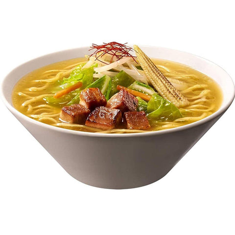 Bowl of Nissin Raoh Miso Ramen with rich miso broth and noodles