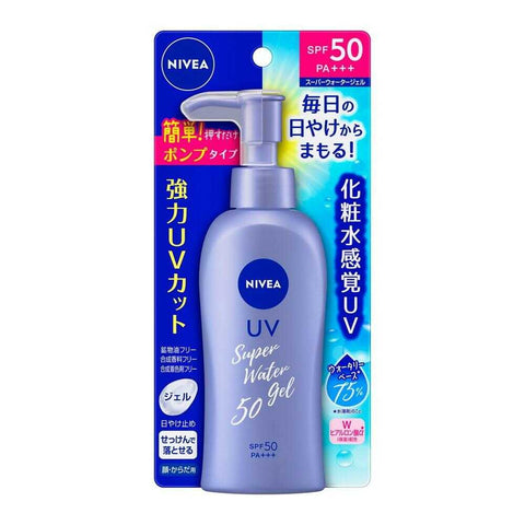 Nivea Sun Protect Water Gel SPF50/PA+++ Pump Type 140g Lightweight, Hydrating Sunscreen for Daily UV Protection