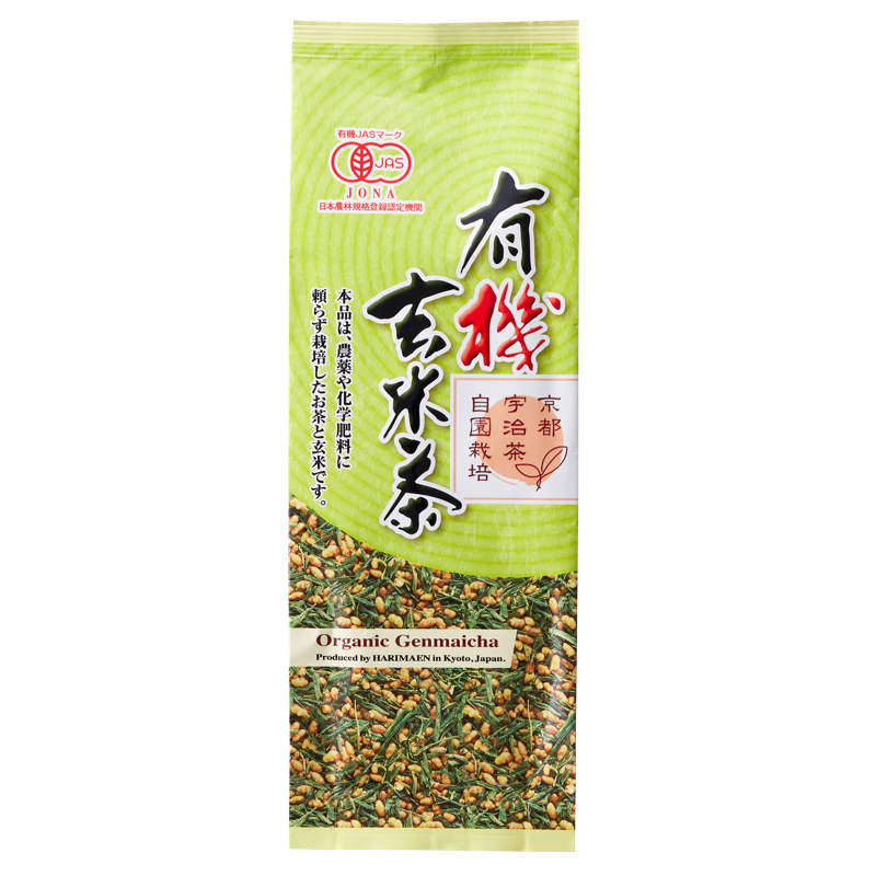 Organic Genmaicha Green Tea 150g made with Kyoto Uji green tea and roasted brown rice