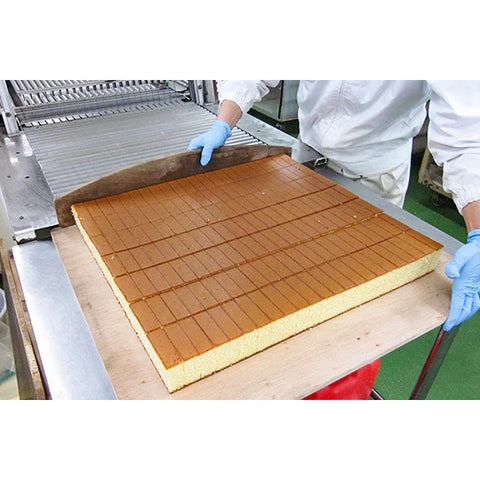 Soft and fluffy Japanese honey castella cake made with organic wheat flour