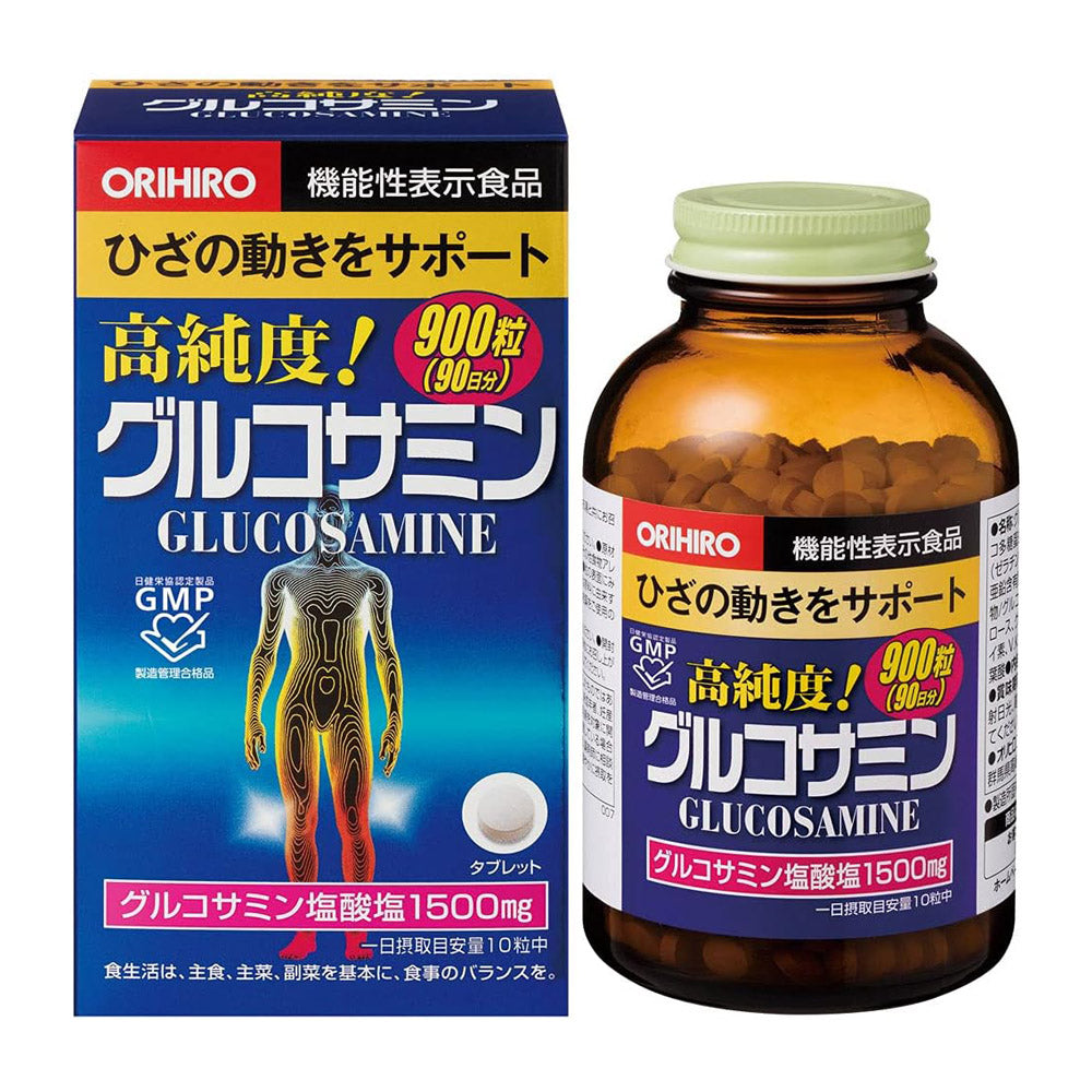 Orihiro glucosamine 1500mg Japanese supplement bottle with 900 tablets