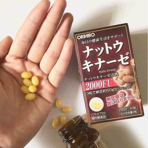 Orihiro Nattokinase 2000FU supplement 60 capsules 20-day supply from Japan