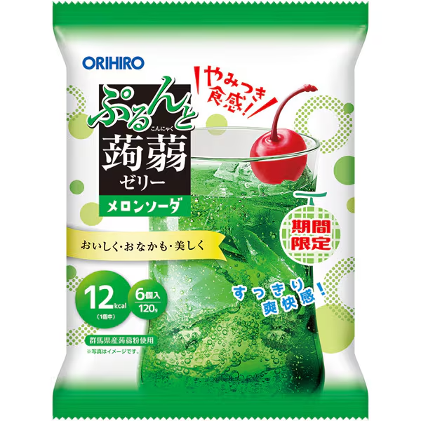 ORIHIRO Purunto Konjac Jelly Melon Soda Flavor 20g x 6 pouches limited edition Japanese jelly snack