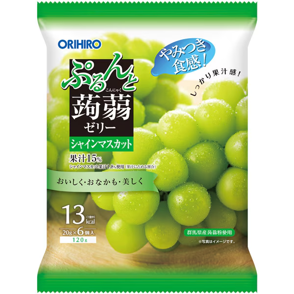 ORIHIRO Purunto Konjac Jelly Pouch Shine Muscat grape flavor 20g x 6 pieces