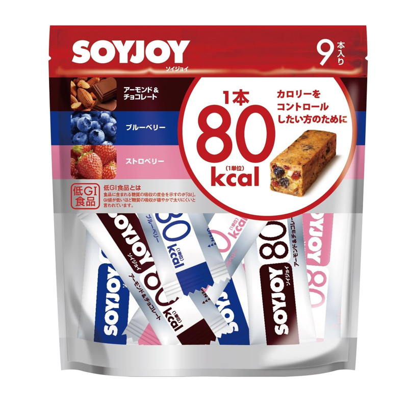 Otsuka SOYJOY Calorie Control 80 variety pack with 9 low GI soy nutrition bars from Japan