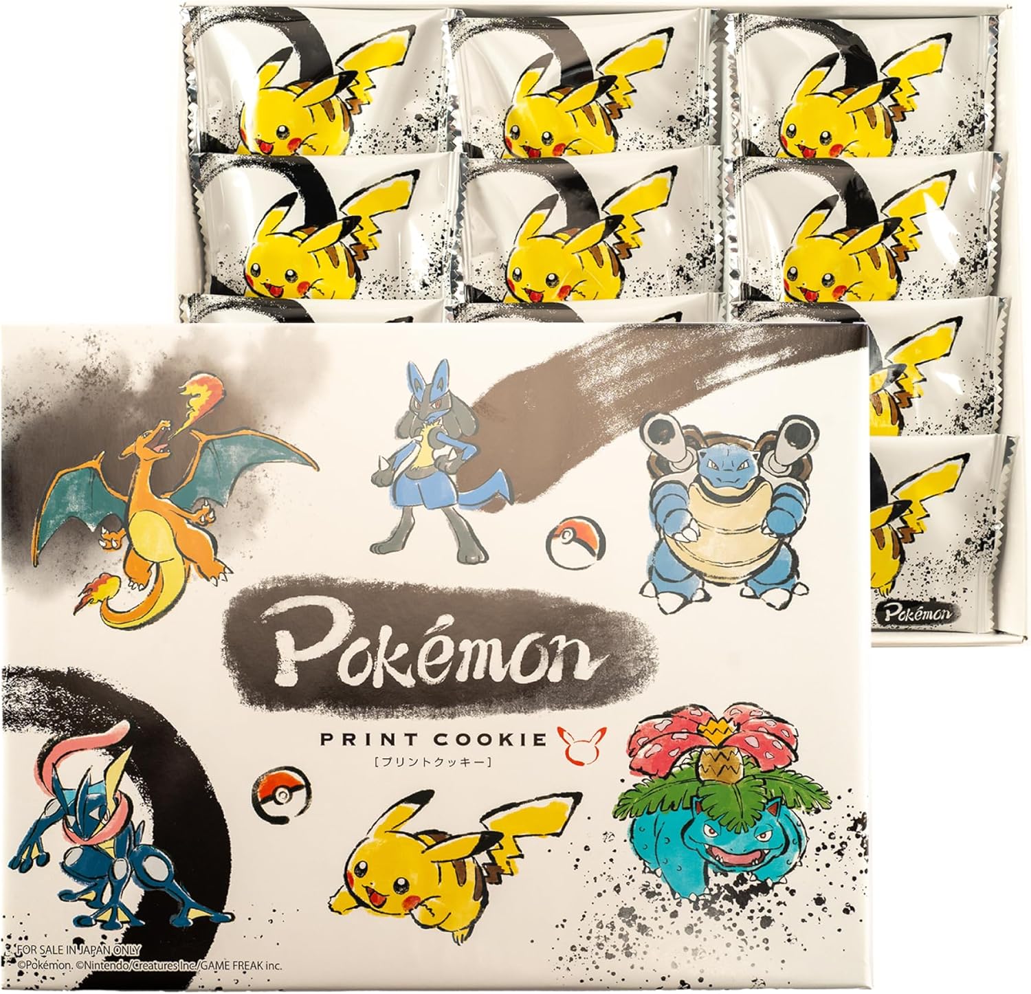 Pokémon milk print cookies by Nagatanoya with Pikachu packaging Japanese snack