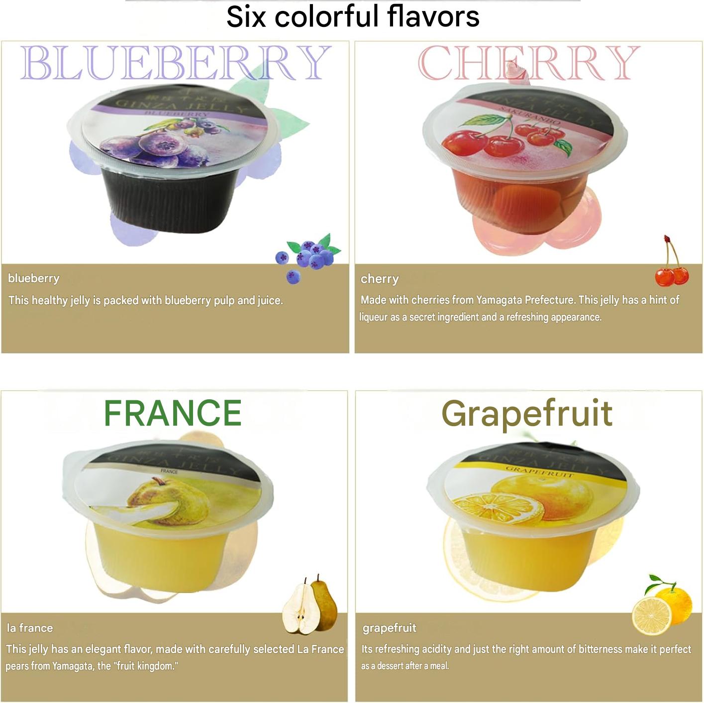 Premium Japanese fruit jelly dessert gift set made with real fruit juice by Ginza Sembikiya