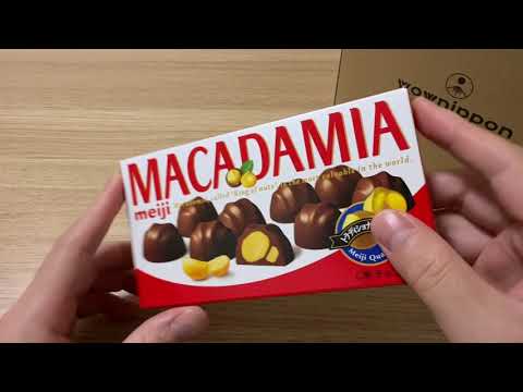 Open box of Meiji Macadamia Chocolate 9 Pieces ready to enjoy