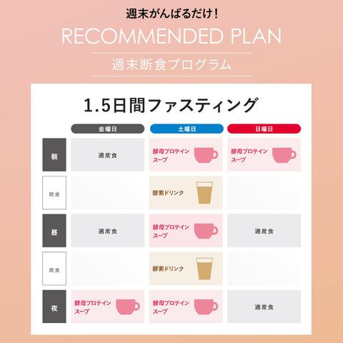 RAKUFAS 3-day fasting program meal plan with soups and drink